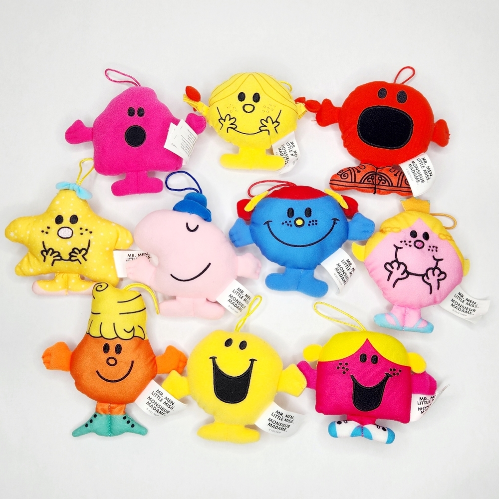 Mr. Men Little Miss Hanging Plush Lot of 10 McDonald's Happy Meal Toys